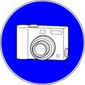 Photocamera allowed blue sign