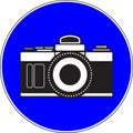 Photocamera allowed blue sign