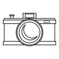 Photocamera icon, outline style