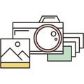 Photocamera icon and photo picture image vector