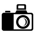 Photocamera icon, simple black style