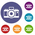 Photocamera icons set