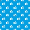 Photocamera pattern vector seamless blue