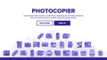 Photocopier Device Landing Header Vector