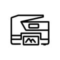 Photocopier photo printing device icon vector outline illustration