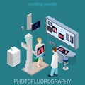 Photofluorography medical equipment flat isometric vector 3d