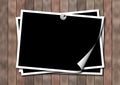 Photoframework on a wooden surface Royalty Free Stock Photo