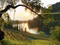 Photogenic vineyards and lowland forests in the Rhine valley, Buchberg Royalty Free Stock Photo