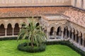 Detail of the colonnade of the cloister of the Monreale cathedral Royalty Free Stock Photo