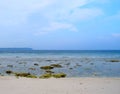 Azure Clean Sea Water at Rocky Beach and Blue Sky - Natural Background - Laxmanpur, Neil Island, Andaman Nicobar, India Royalty Free Stock Photo