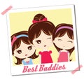 photograph of best buddies. Vector illustration decorative design Royalty Free Stock Photo