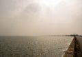 Bhima river with Bhigwan bridge in Maharashtra state of India