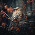 A Photograph Of A Bird Overlaid With A Pattern Of Tree Branches