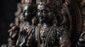 photograph of black sculpture of hindu lord ram