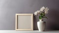 Artwork Selection: Wooden Frame And Petunia