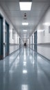 Photograph captures emptiness of hospital hallway, quiet and calm