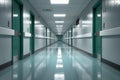 Photograph captures emptiness of hospital hallway, quiet and calm