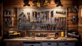 Organized Dads Tool Shed: A Top-Down View Royalty Free Stock Photo