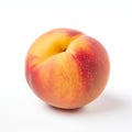 Ripe Juicy Peach on White Background