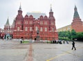 Red Square's Historic State Historical Museum under Grey Skies