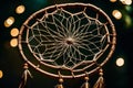 A Photograph capturing the intricate beauty of a dream catcher, casting delicate patterns of hope