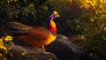 A Photograph capturing the resplendent display of a Golden Pheasant