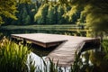 A Photograph capturing the serene beauty of a lakeside oasis Royalty Free Stock Photo