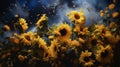 A Photograph capturing the vibrant allure of sunflowers