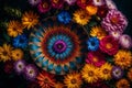 A photograph capturing the vibrant blossoms of a kaleidoscope bouquet