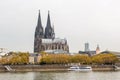 Cologne Cathedral from the riverside view