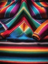 Photograph Of Colorful Mexican Blanket Background. Generative AI Royalty Free Stock Photo