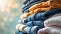 A photograph of colorful neat folding clothes Royalty Free Stock Photo