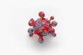 A photograph of a colorful virus sculpture inspired by the Covid-19 lockdown of 2020