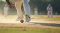 A photograph during cricket match, featuring the dynamic interplay of bowlers and batsmen on the pitch, adeptly captures the