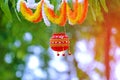 Photograph of dahi handi on gokulashtami festival in india , which is Lord Shri Krishna`s birth day