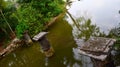 Damaged and Destroyed Bridge following Tsumani - Natural Disaster