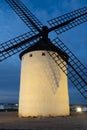 Photograph at dawn of the majestic mills in the towns of Campo de Criptana and Consuegra Royalty Free Stock Photo