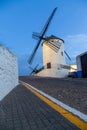 Photograph at dawn of the majestic mills in the towns of Campo de Criptana and Consuegra Royalty Free Stock Photo