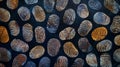 A photograph of a defendants fingerprints is displayed in court as evidence representing their unique identity in the