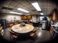 Wideangle shot empty office break room