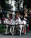 Horse carriage traditionally decorated for the fair