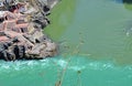 Devprayag - Confluence of rivers Alakananda and Bhagirathi -the holy Ganga - Ganges - Tehri Garhwal, Uttarakhand, India