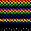 Photo of a diffraction pattern from a line of LEDs. Image was obtained using a twin diffraction grating