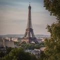 Eiffel Tower and Parisian Scenery Photograph of Iconic Landmark