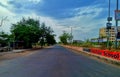 An empty Indian city road