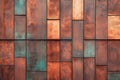 A photograph of the facade wall cladding made from red copper tiles with a stunning warm color Ai photo Royalty Free Stock Photo