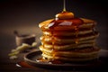 Fluffiest and Most Delicious Pancakes with Melted Butter and Syrup