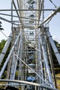 Photograph of ferris wheel carousel from below