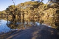Photograph of flooding in Blundells Creek near the Hawkesbury River in Australia
