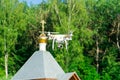 Photograph of a flying drone. Modern entertainment.